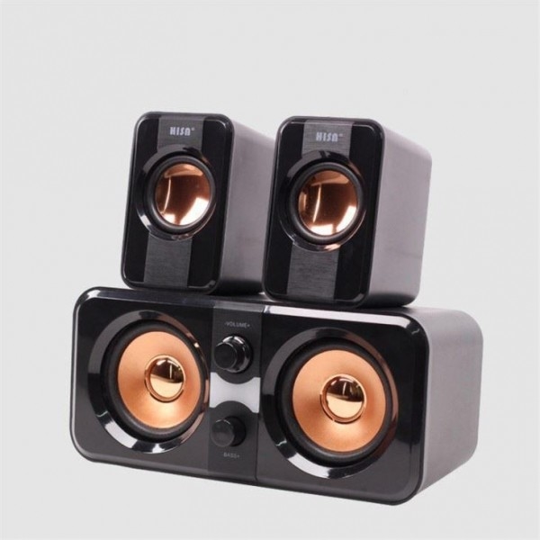 Винтажный проводной сабвуфер объемного звука Hifi 2.1 акустическая система 65 дБ