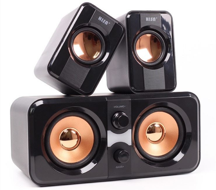 Винтажный проводной сабвуфер объемного звука Hifi 2.1 акустическая система 65 дБ