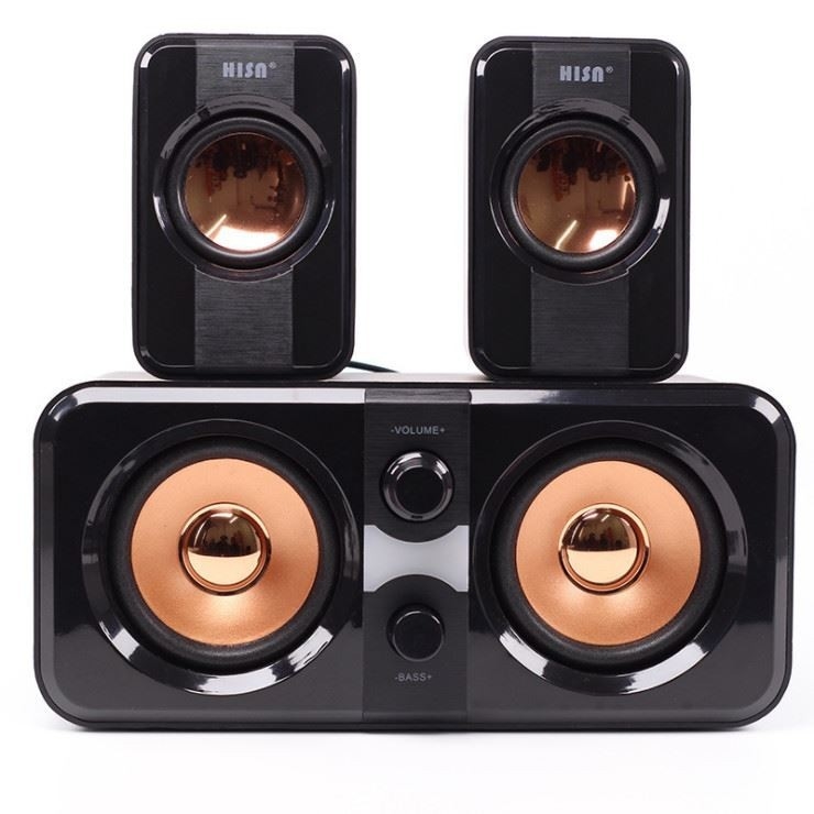 Винтажный проводной сабвуфер объемного звука Hifi 2.1 акустическая система 65 дБ