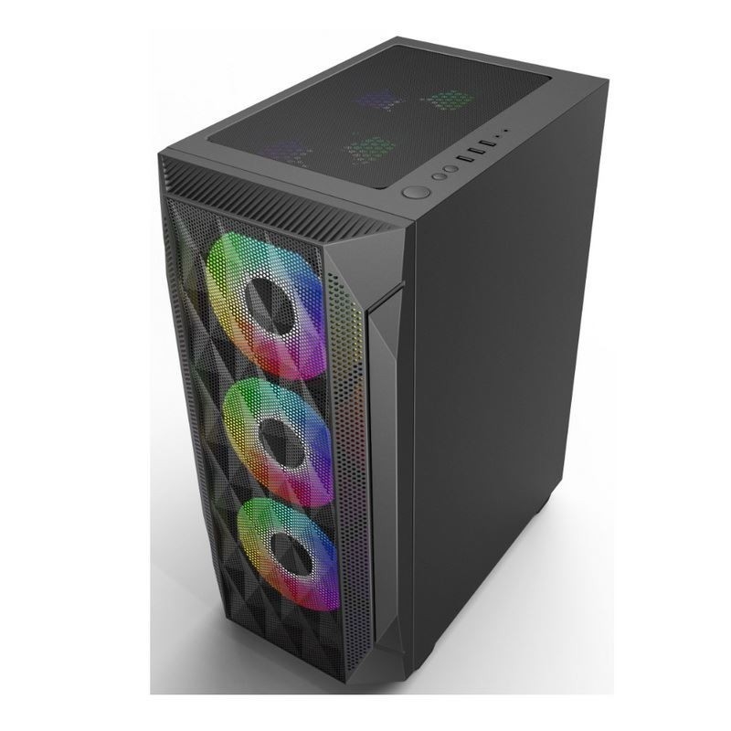 ETEK - ATX/Matx Компьютерный корпус Степленное стекло панель на боковой прессованной сетки Передняя панель Поддержка Водоохлаждаемый радиатор