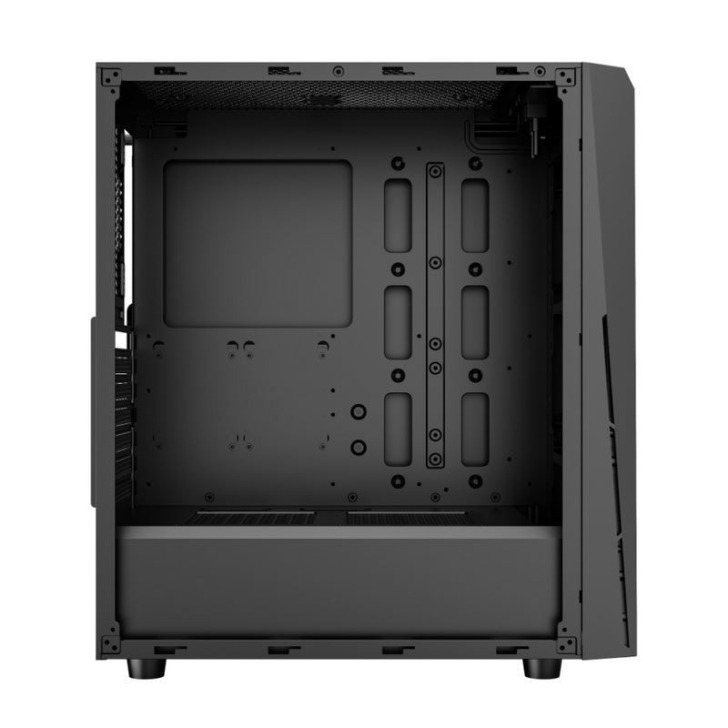 ETEK - PC Mid Tower Case Irregular and Mesh Front Panel with ARGB LED Strip,Tempered Glass Side Panel, Top I/O Panel (Паннель передней панели с неравномерным и сетчатым фасадом с светодиодной лентой ARGB, Боковая панель из закаленного стекла, верхняя панель ввода/вывода)