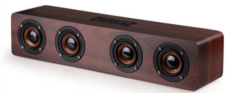4000 мАч Деревянный Bluetooth Беспроводной HIFI динамик Портативный музыкальный саундбар AUX Handsfree для ТВ