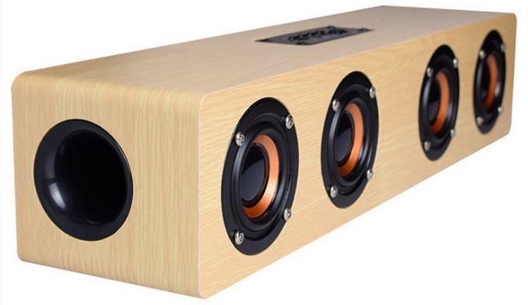 4000 мАч Деревянный Bluetooth Беспроводной HIFI динамик Портативный музыкальный саундбар AUX Handsfree для ТВ