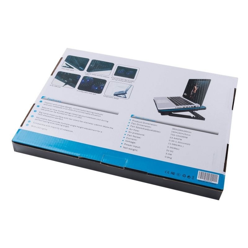 ETEK Laptop Cooling Pad Notebook Laptop Cooling Tray Внешний охладитель ноутбука Большой размер, но тихий