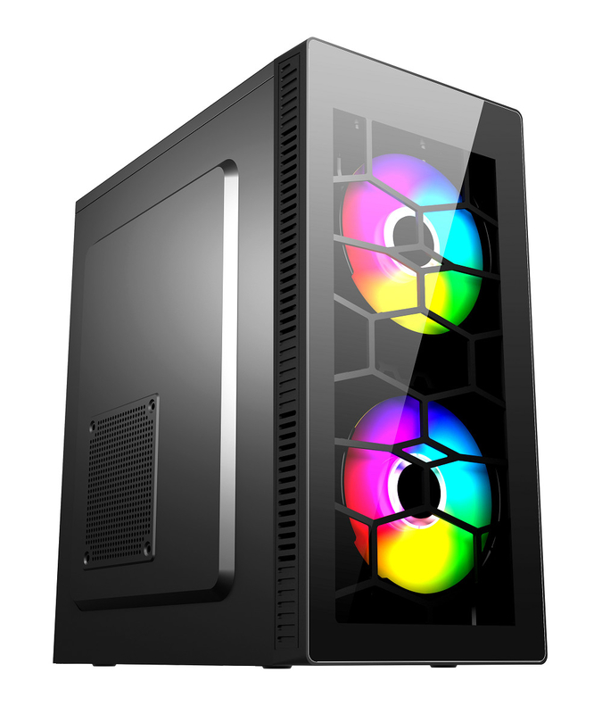 ETEK Игровой компьютерный корпус MATX 2 Большие RGB вентиляторы на передней панели Вентилятор на боковой панели Доступная поддержка OEM ODM