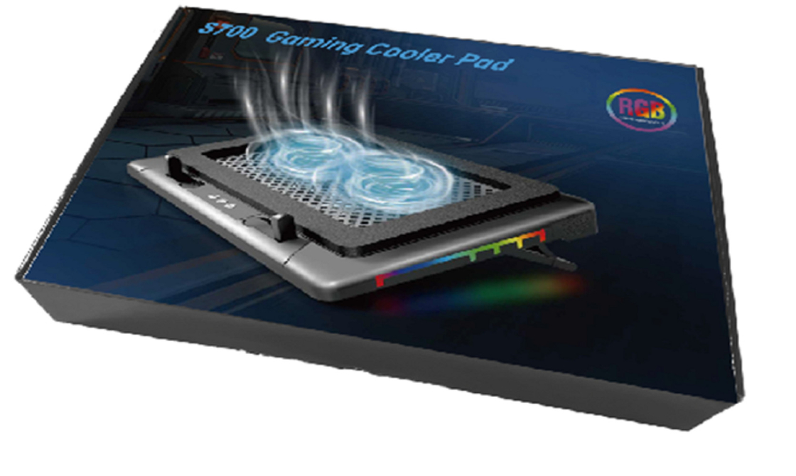 Лаптопная охлаждающая поднос с RGB освещением Два 14 см вентилятора, работающих на 1400±10% оборотов в минуту 7 уровней регулировки высоты для геймеров энтузиастов DIY