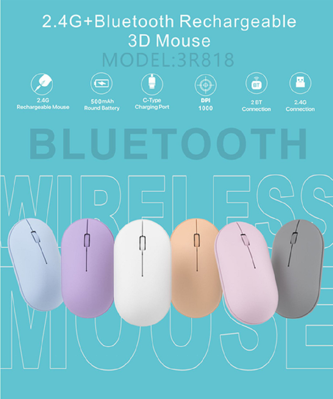 Клавиатура с ножницами и эргономичная мышь оба с батареей 500 мАч Bluetooth 3.0/2.4G Беспроводное подключение 1200 DPI