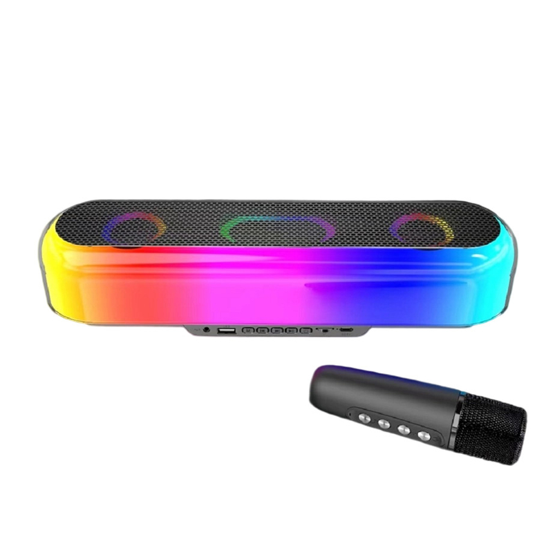 10 Вт RMS мощность 52 мм динамик 1500 мАч батарея поддерживает Bluetooth TF Карта до 32 ГБ FM радио Красочные светодиодные лампы