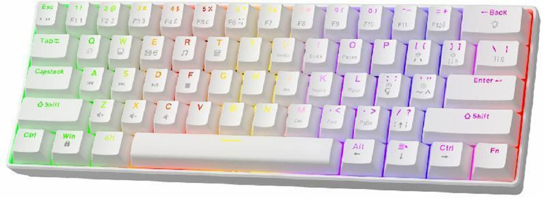 Компактная 68-ключевая механическая клавиатура с настраиваемым RGB-задней подсветкой, коммутаторами для горячей смены и подключением USB