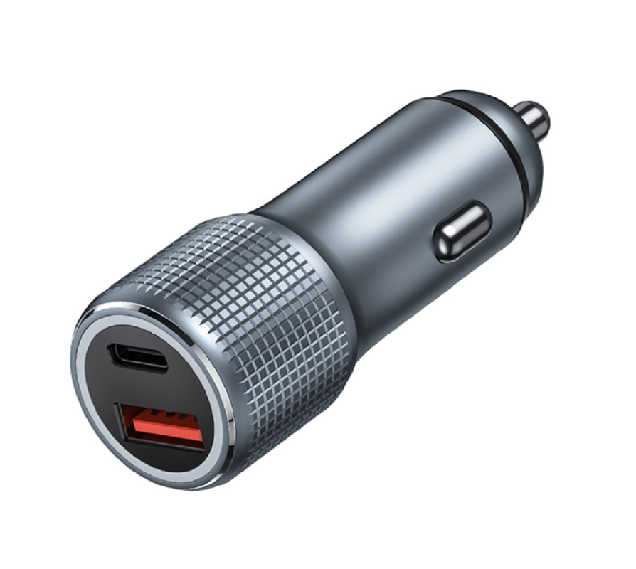 48 Вт двойной порт USB-C зарядное устройство для автомобилей с PD 20 Вт & QC 18 Вт, 12-24 Вт постоянного тока вход ABS + PC огнеупорный