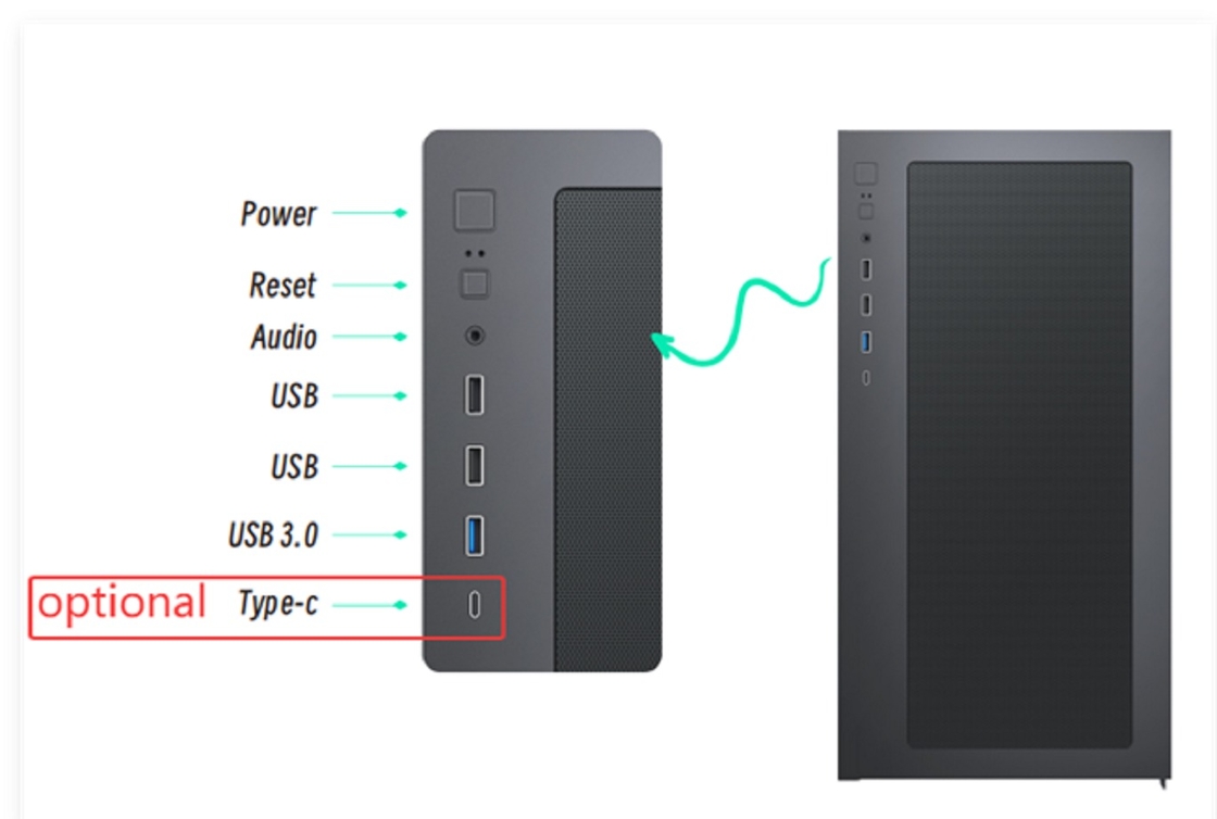 EATX Full-Tower Gaming Case SPCC+ABS+Wood Structure Front Dual USB 1.0+USB 3.0+Type-C Опциональная поддержка трехкратного охлаждения водой