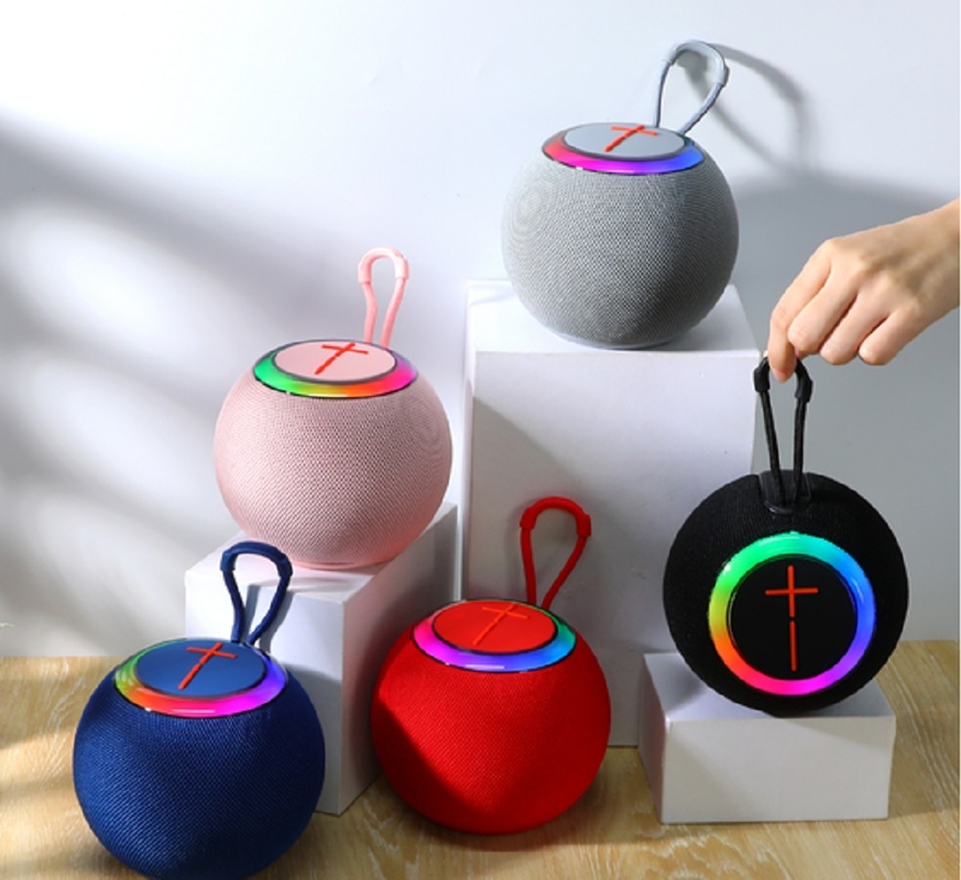 ETEK портативный Bluetooth 5.3 динамик с 1500mAh RGB световой висячей лентой AUX TF FM USB воспроизведение