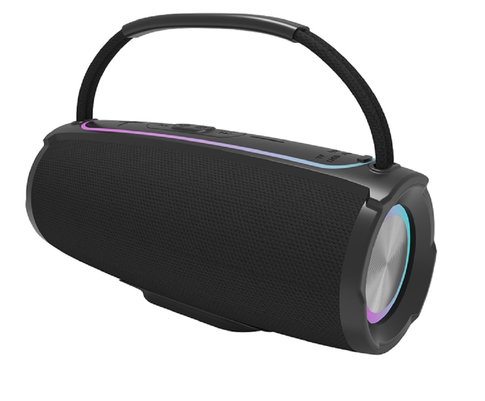 Двойной динамик Bluetooth 5.3 10 Вт, 2600 мАч, ручка, RGB-подсветка и 4 режима воспроизведения: AUX, TF, FM, USB-накопитель