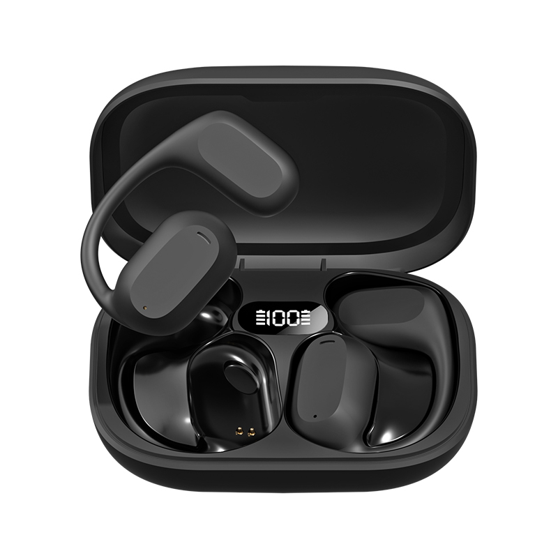 ETEK Ear-Hook TWS наушники, Bluetooth 5.3 (A2DP/AVRCP/HFP), 50mAh наушниковая ячейка + 300mAh чехол (защитная плата)