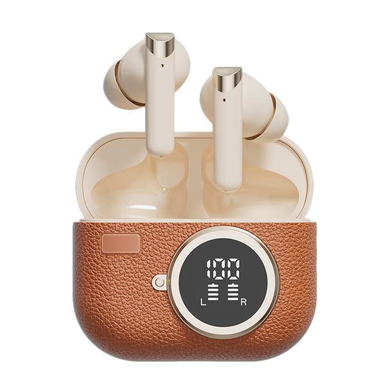 Беспроводные наушники Bluetooth 5.4 ANC F10 Динамик 300 мАч Кейс Type-C Быстрая зарядка Коричневый оттенок кожи Зеленый