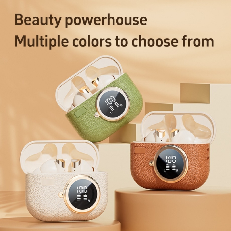 Беспроводные наушники Bluetooth 5.4 ANC F10 Динамик 300 мАч Кейс Type-C Быстрая зарядка Коричневый оттенок кожи Зеленый