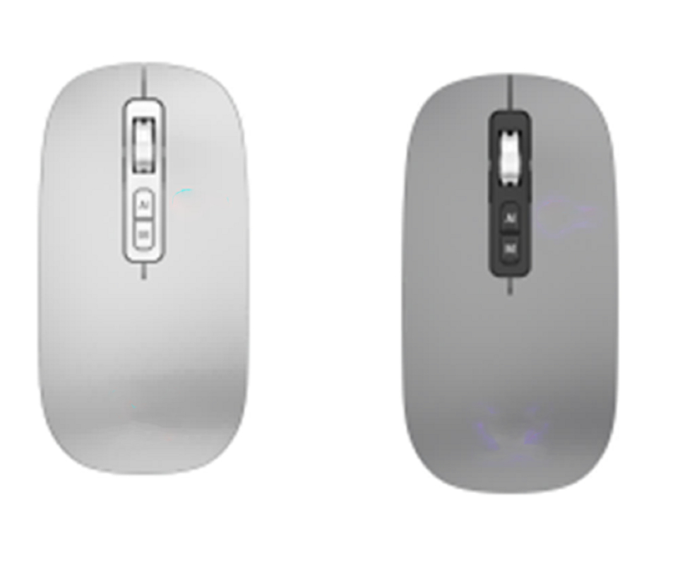 2.4G беспроводная и Bluetooth ИИ мышь предлагает регулируемые настройки DPI 800/1200/1600 Прозрачный Серебряный Серый