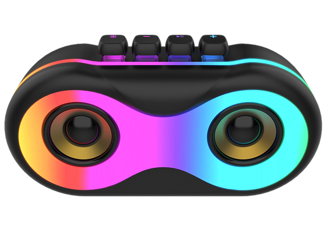 Bluetooth-колонка ETEK 5.3 с RGB-подсветкой, двумя динамиками 52 мм, стерео 16 Вт, зарядкой TYPE-C, аккумулятором 1800 мАч
