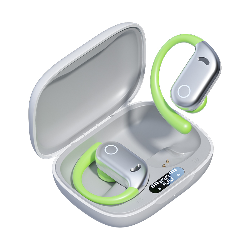 ETEK Водонепроницаемые светодиодные наушники, Bluetooth 5.4, аккумулятор наушника 50 мАч + кейс 300 мАч (защитная плата), динамик F14.2