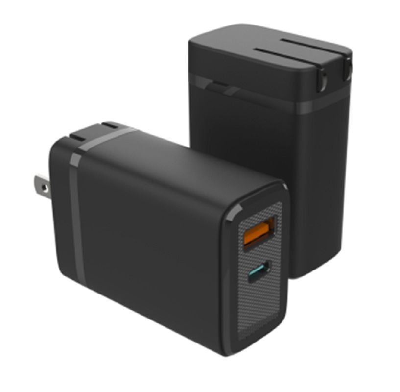 Технология ETEK GaN позволяет эффективное быстрое зарядное устройство для мобильных телефонов Интеллектуальное распределение энергии через два порта 1 USB-C + 1 USB-A