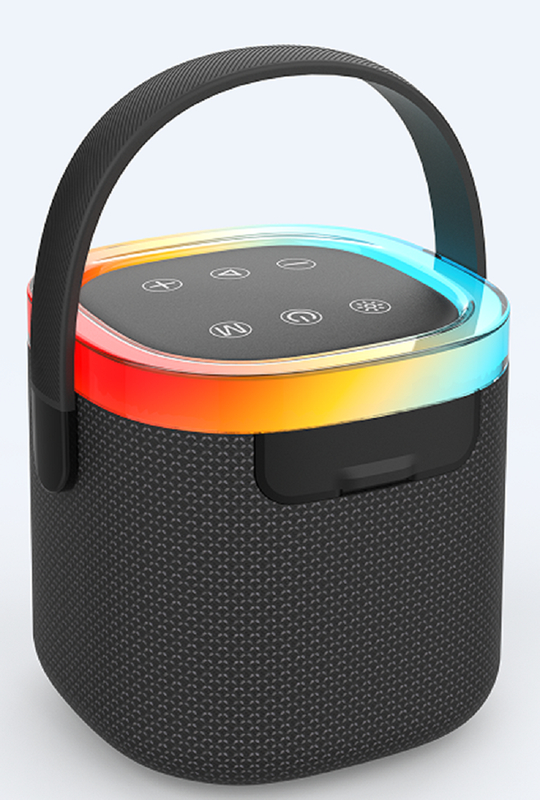 66-мм 10-ваттный водонепроницаемый динамик со степенью защиты IPX5, ручкой для переноски, аккумулятором 1800 мАч, AUX/TF/USB/FM, 4 режима воспроизведения / вызов