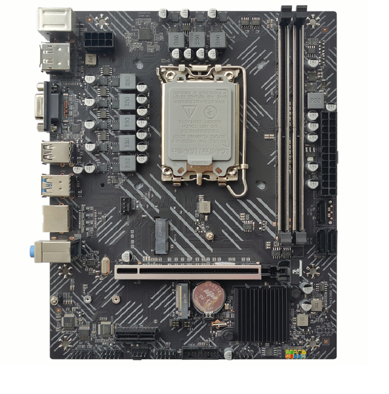 Материнская плата ETEK H610 Micro-ATX для процессоров LGA1700 DDR4 Dual-Channel PCIe 4.0 x16 Слот DP+HDMI+VGA Дополнительные выходы