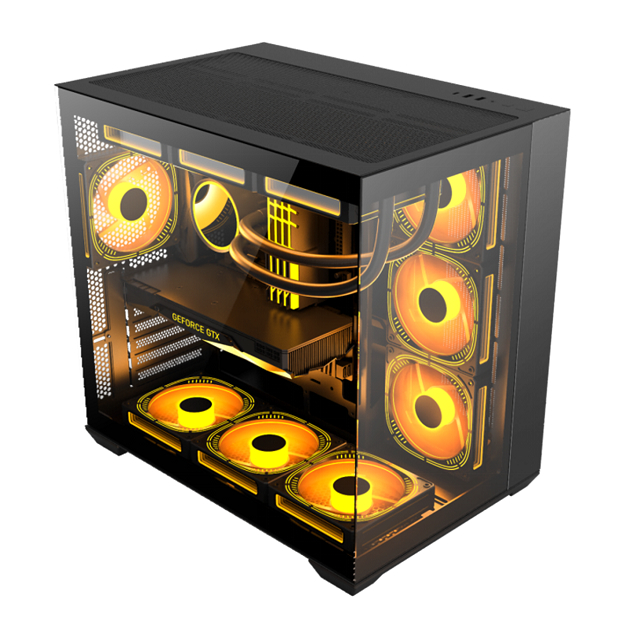 Компьютерный корпус поддерживает материнские платы EATX / ATX / Micro-ATX / Mini-ITX / BTF с 0,6 мм SPCC сталью и двусторонним закаленным стеклом