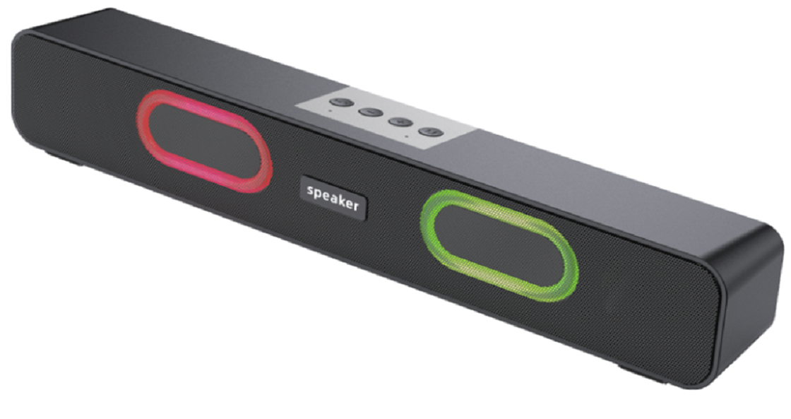 10 Вт многофункциональный портативный динамик Bluetooth, TF/USB/FM/AUX, беспроводной звонок, двойная диафрагма со светом, 1200 мАч, черный