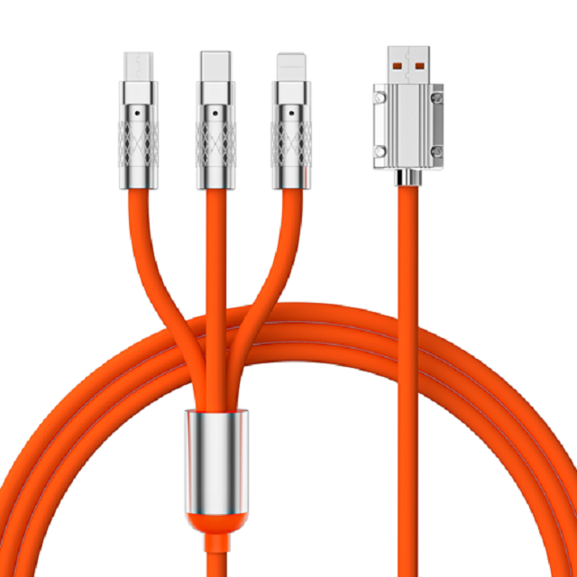 Кабель USB для быстрой зарядки ETEK 120 см, ПВХ + цинковый сплав, 4-жильный CCA, светодиодный индикатор, настраиваемый многоцветный