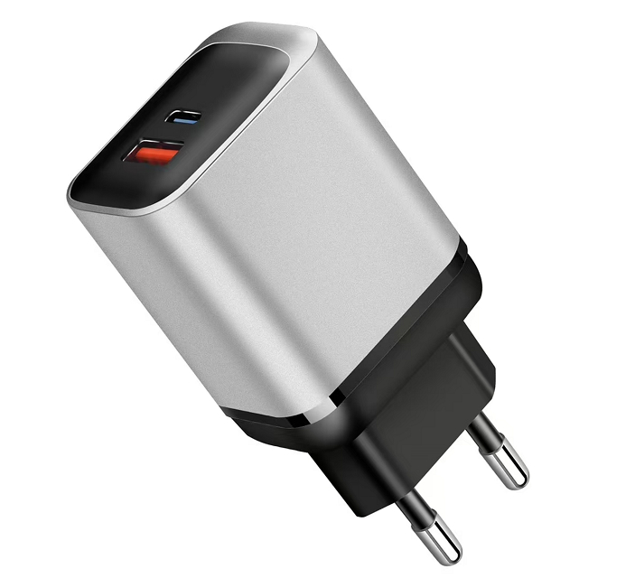 ETEK 30W Быстрое зарядное устройство GaN с двумя портами, PD+PPS+QC, 1USB-C+1USB-A, вход 110-240 В переменного тока, черный/белый