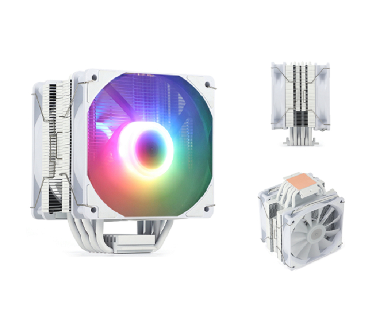 ETEK 6-Pipe RGB CPU Cooler, Dual 120mm PWM Fans, поддерживает AMD, 153*100*122mm, идеально подходит для игр и высокопроизводительных настольных компьютеров
