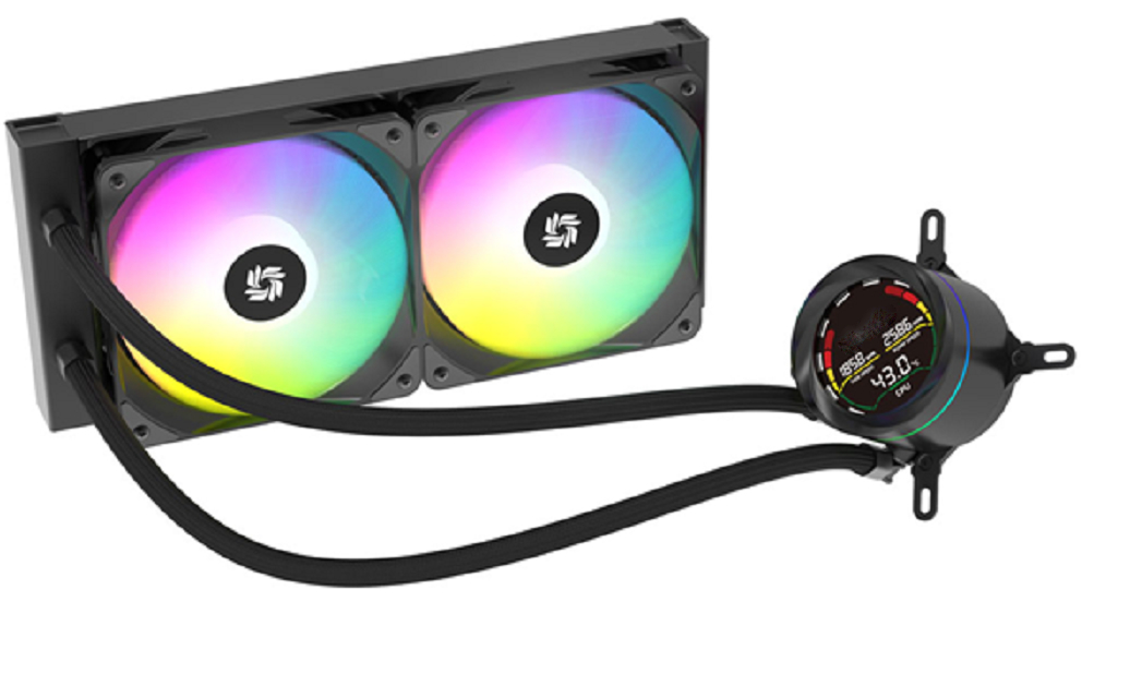 ETEK 240mm ARGB AIO Liquid CPU Cooler,270W TDP, Дигитальный сегмент дисплея + ARGB Водный блок, PWM вентиляторы,для игровых брендов ПК