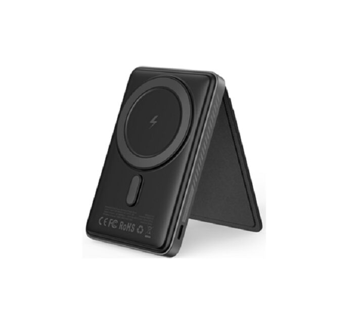 Магнитный беспроводный энергоблок 5000 мАч, 15 Вт, совместимый с MagSafe, выход PD / QC 22,5 Вт, встроенный телефонный подставник, многоцветные опции