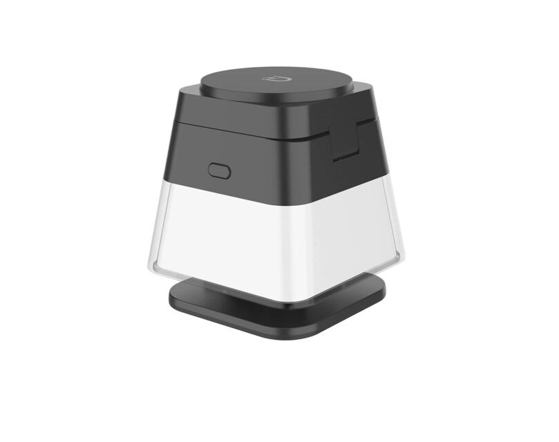 Складчивая станция беспроводной зарядки 3 в 1, для телефона, часов, наушников, 15 Вт быстрая зарядка, RGB свет, пластик + ПК, черно-белый