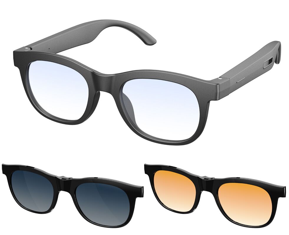 Солнцезащитные очки AI Bluetooth, 40 г легкого веса, микрофон MEMS для записи совещаний, магнитное зарядное устройство, аудио с открытым ухом