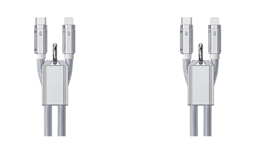 65W/27W Оригинальный силиконовый кабель быстрой зарядки, от C до C / C до молнии,1m, серебро, цинковая сплавная оболочка, поддерживает PD и синхронизацию данных