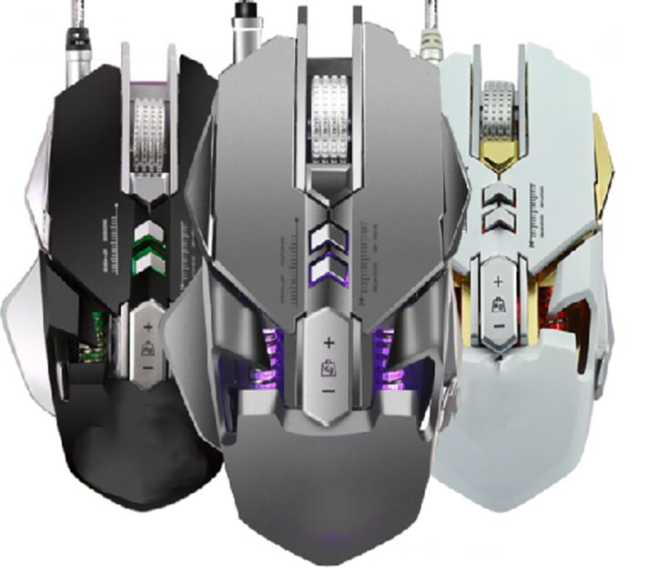 3200 DPI Эргономичная игровая мышь с турбоохлаждающим вентилятором, настраиваемая RGB, 7 программируемых кнопок, 1,5 м плетеный USB, черный, белый, пистолет