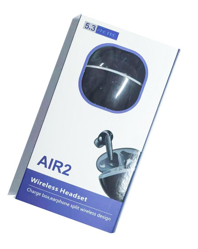 ANC TWS наушники, MEMS микрофон, F13 композитная диафрагма, тип-С, корпус 200mAh, черно-белый