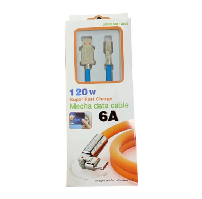 Кабель быстрой зарядки, 4-ядерный, вращающийся, светодиодный свет, 8 цветов, 1-2M