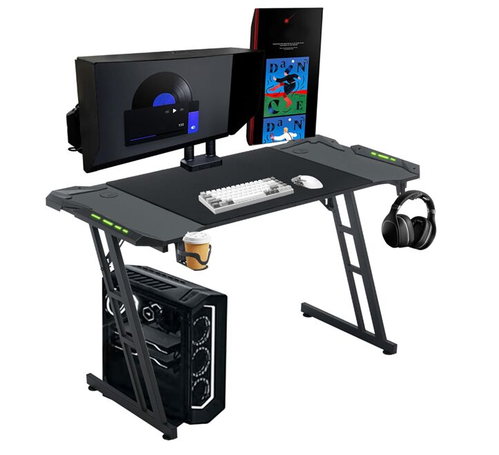 Игровой стол, стальная рама, RGB свет опциональный, держатель чашки, 1.2/1.4/1.6M