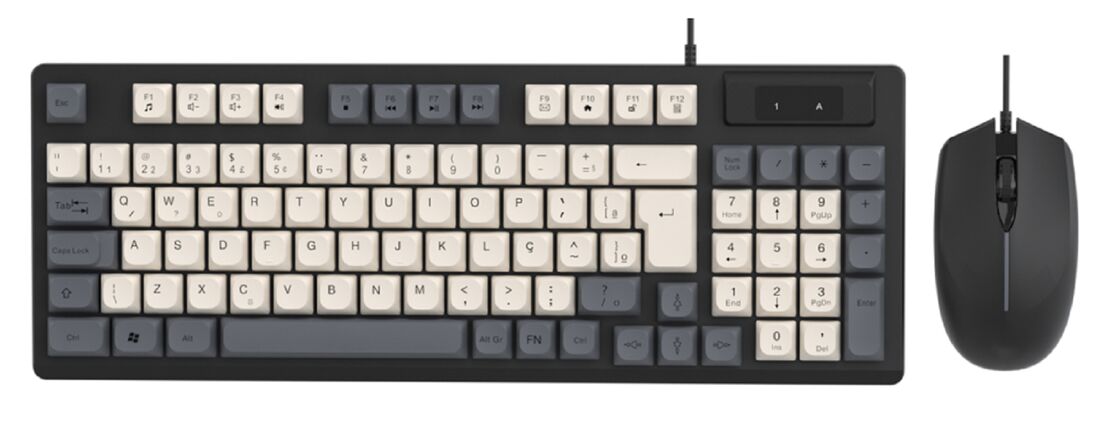 Wired Keyboard & Mouse Combo,94 Keys + 2400 DPI Gaming Mouse,Color Blocking