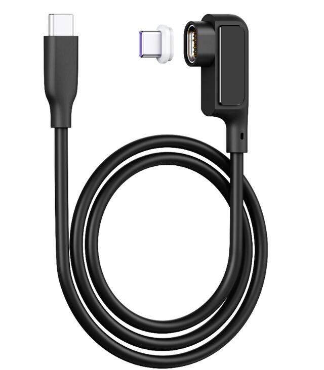 5А магнитный USB-C кабель с цифровым дисплеем, 0,5M, Силикон, локоть, 480Mbps, черно-белый