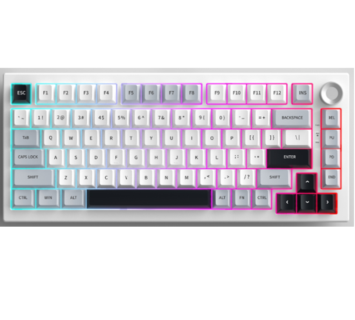81-клавишная трехрежимная механическая клавиатура, RGB-подсветка, Type-C/2,4G/Bluetooth