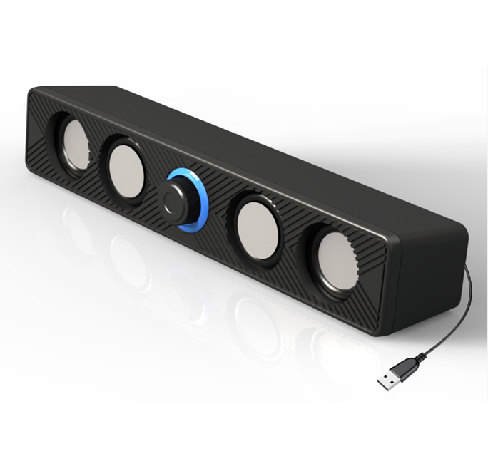 BT5.4 Двойной настольный динамик 2 дюйма, 6 Вт, RGB-подсветка, питание через USB, 3-режимный вход