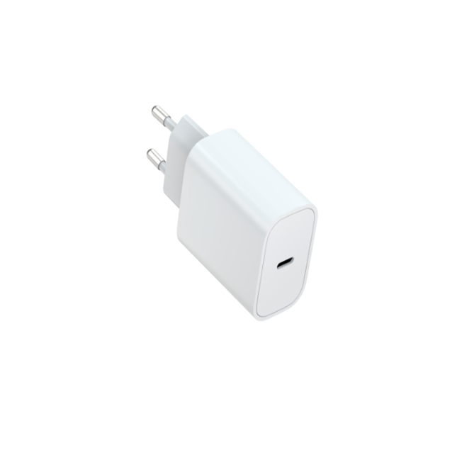 25W PD European Fast Charger Color Box, вход AC 100-240V, белый