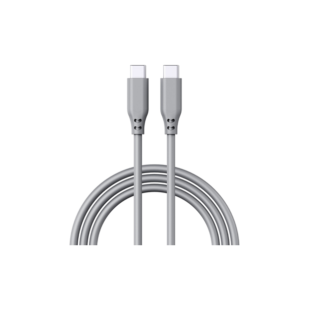 Силиконовый кабель быстрого зарядки USB-C на 100 Вт, 5A / 20V PD3.0 + 480Mbps синхронизация данных, 1 м мягкого кабеля (белый / серый / оранжевый)