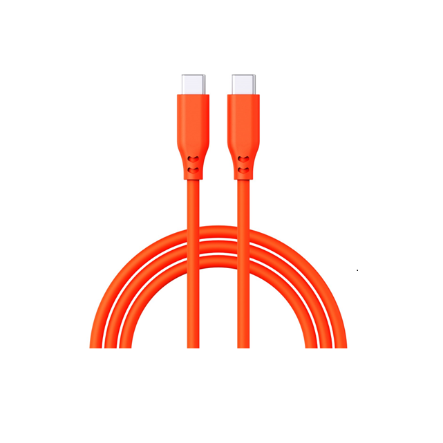 Силиконовый кабель быстрого зарядки USB-C на 100 Вт, 5A / 20V PD3.0 + 480Mbps синхронизация данных, 1 м мягкого кабеля (белый / серый / оранжевый)