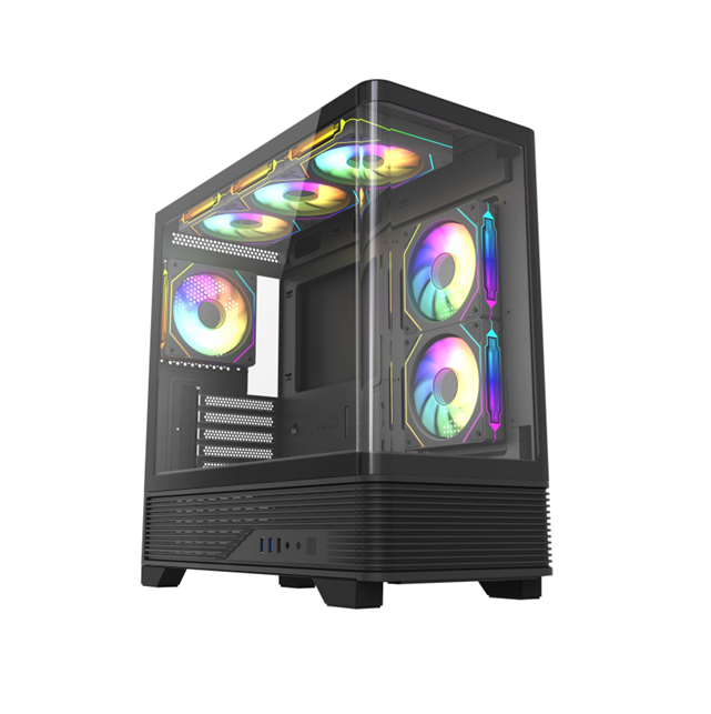 Изогнутый стеклянный передний корпус ATX, полностью металлический верх, магнитный пылевой фильтр