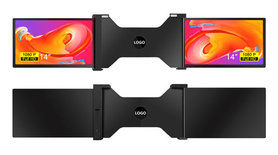 Два 14-дюймовых панорамных ноутбука Мониторы Три экрана Установка с 25,3 мм тонким дисплеем Full HD IPS 16/9 соотношение сторон