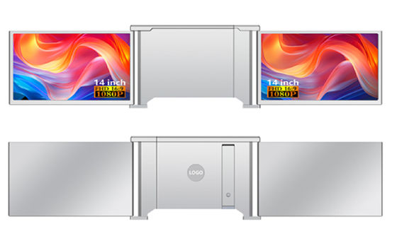 Двойной 14-дюймовый FHD ноутбук Монитор совместим с 13,5-16,5-дюймовыми ноутбуками Двойной тип-C поддерживающий аудио видео Mini HDMI HDR